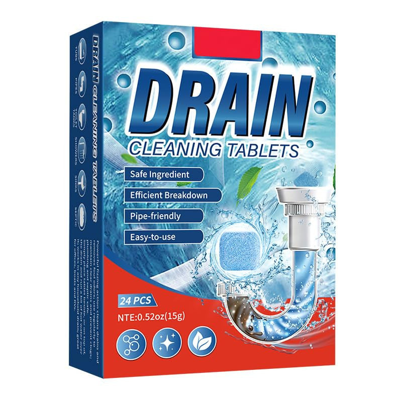 Ultra-Concentrated Drain Cleaning Tablets | Fast Clog & Odor Destroyer