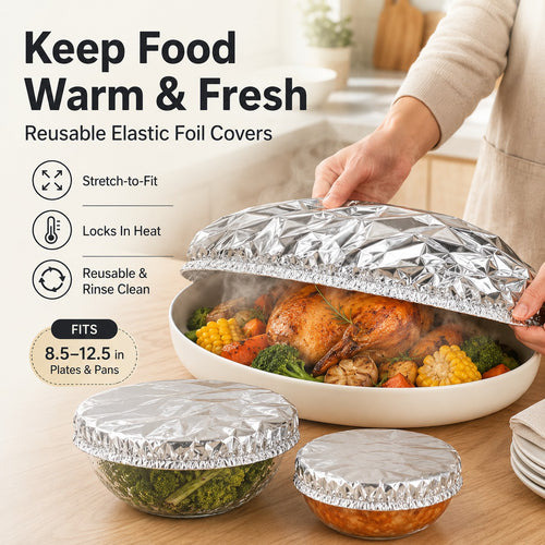 FoilShield Reusable Elastic Food Covers