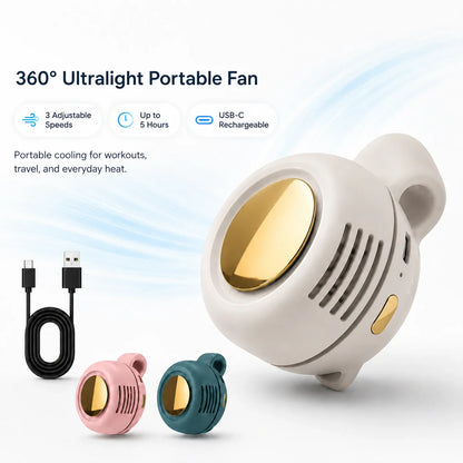 No-Sweat Wearable Cooling Fan | Ultralight 360° Clip-On AC to Save Your Makeup ✨