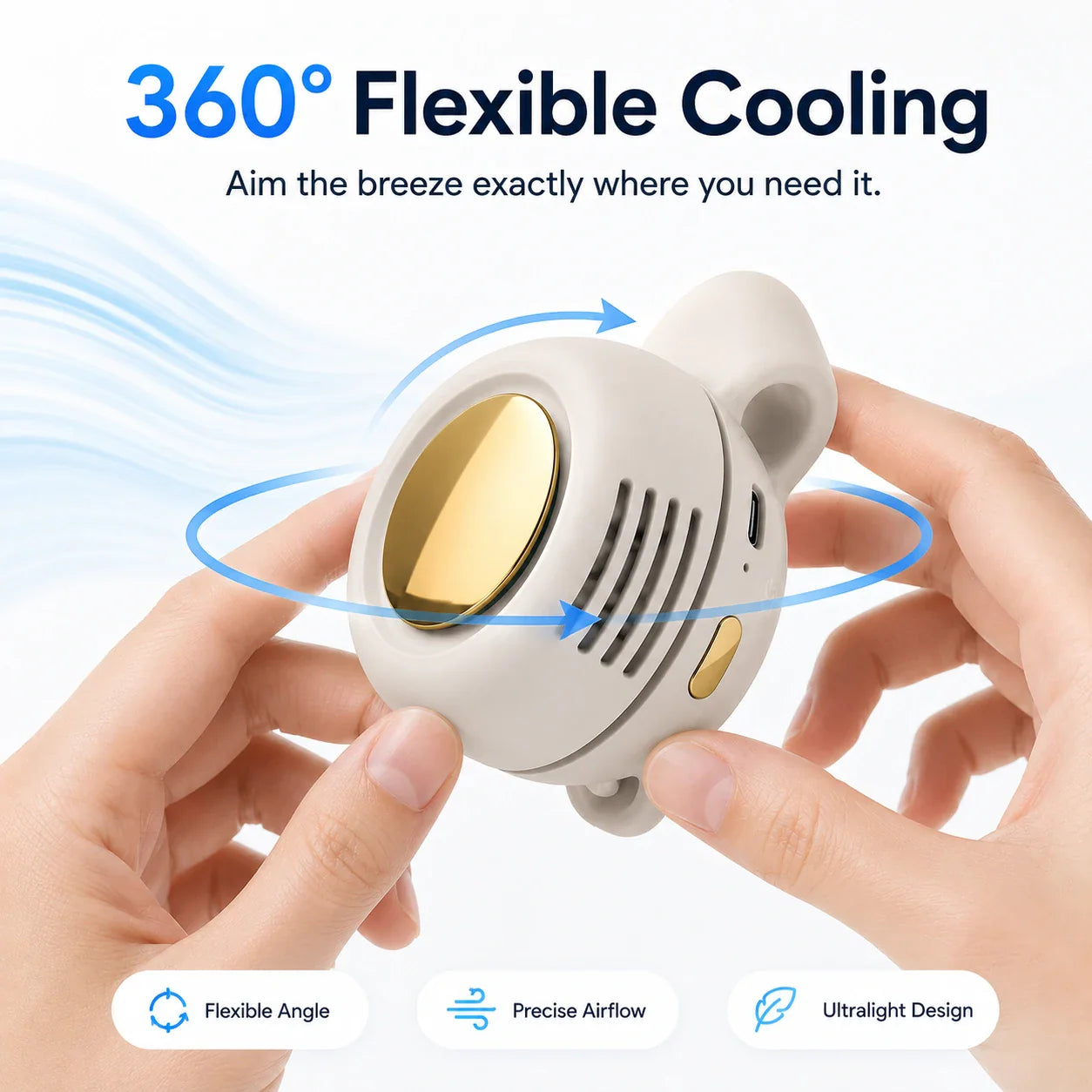 No-Sweat Wearable Cooling Fan | Ultralight 360° Clip-On AC to Save Your Makeup ✨