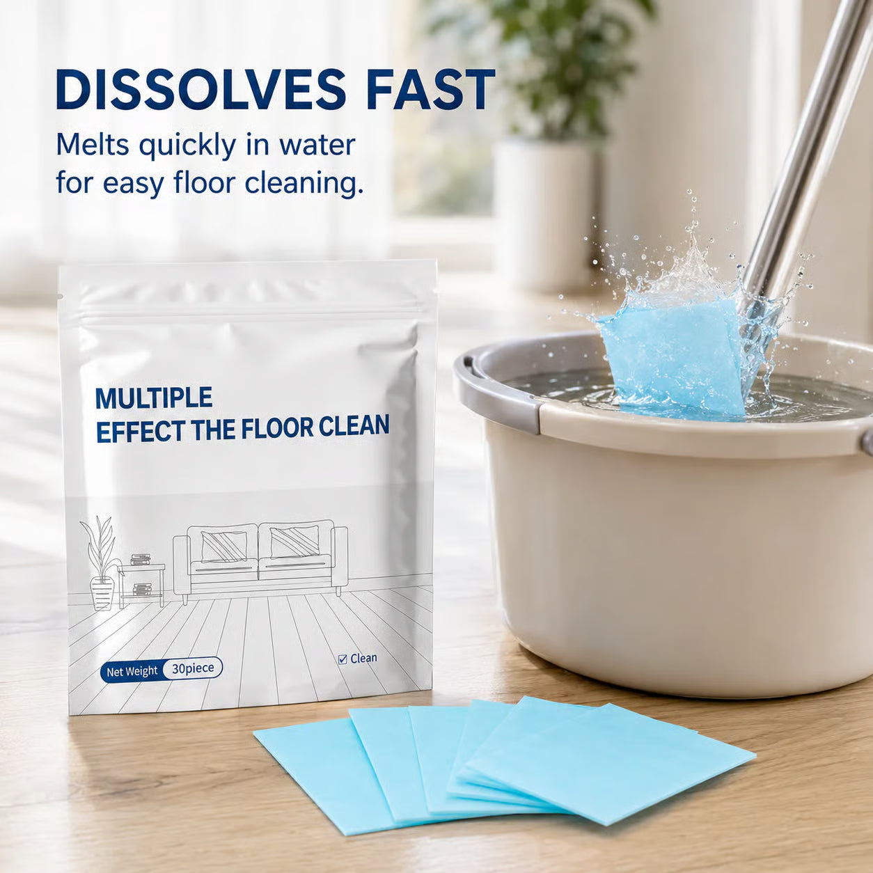 🔥Multi-Surface Floor Cleaning Sheets | Antibacterial & Streak-Free (30-Pack)