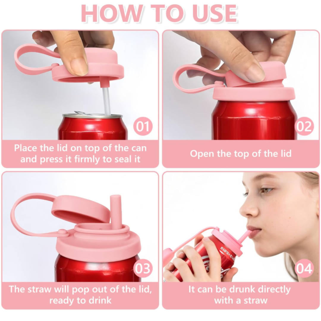 🔥Anti-Dust Silicone Soda Can Lids | Spill-Proof Straw Protector for Stanley Cups
