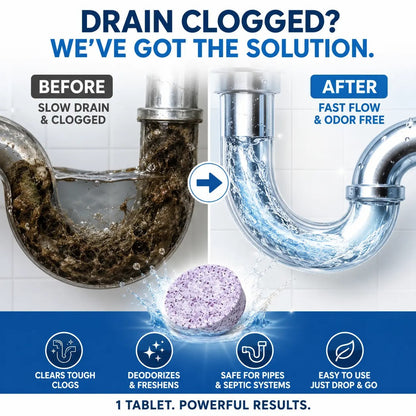 Magic Foaming Drain Tablets | Watch Stubborn Gunk Dissolve Instantly! 🌪️