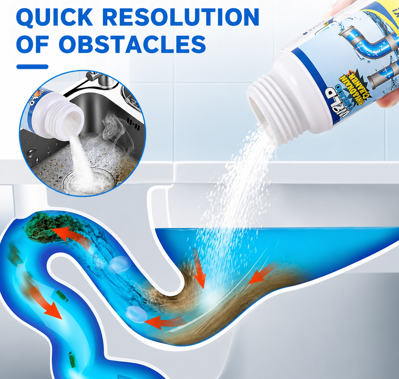 🏆 Instant Foaming Drain Clog Remover (Dissolves Hair & Grease)