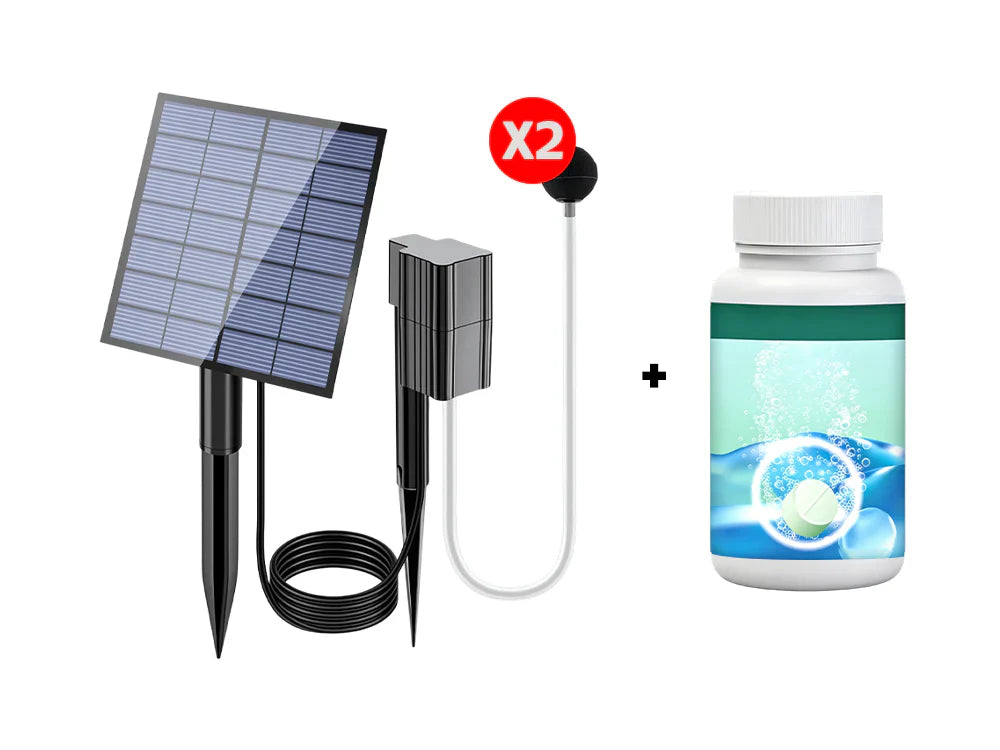 🥳 HOT SALE 2026 🥳 💞 50,000+ SOLD! Solar Fish Pond Aerator with Air Pump for Ponds Outdoor