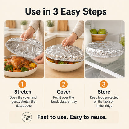 FoilShield Reusable Elastic Food Covers