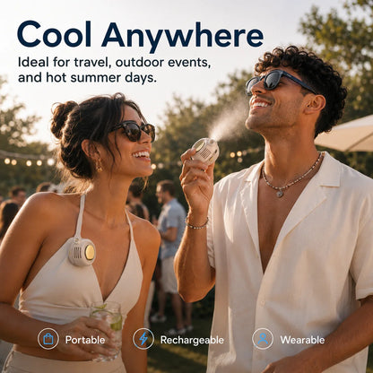 No-Sweat Wearable Cooling Fan | Ultralight 360° Clip-On AC to Save Your Makeup ✨