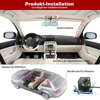 Seurico™ 🚘Drei-Kanal Dash Cam mit IR Nachtsicht und G-Sensor 📸