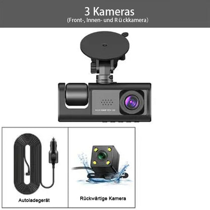 Seurico™ 🚘Drei-Kanal Dash Cam mit IR Nachtsicht und G-Sensor 📸