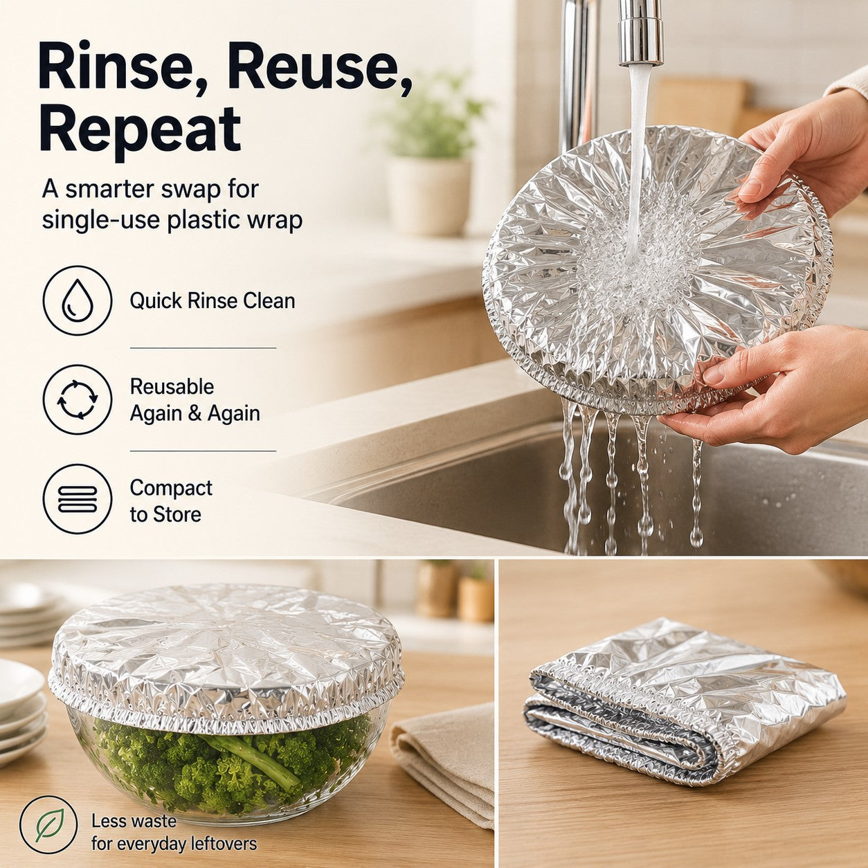 FoilShield Reusable Elastic Food Covers