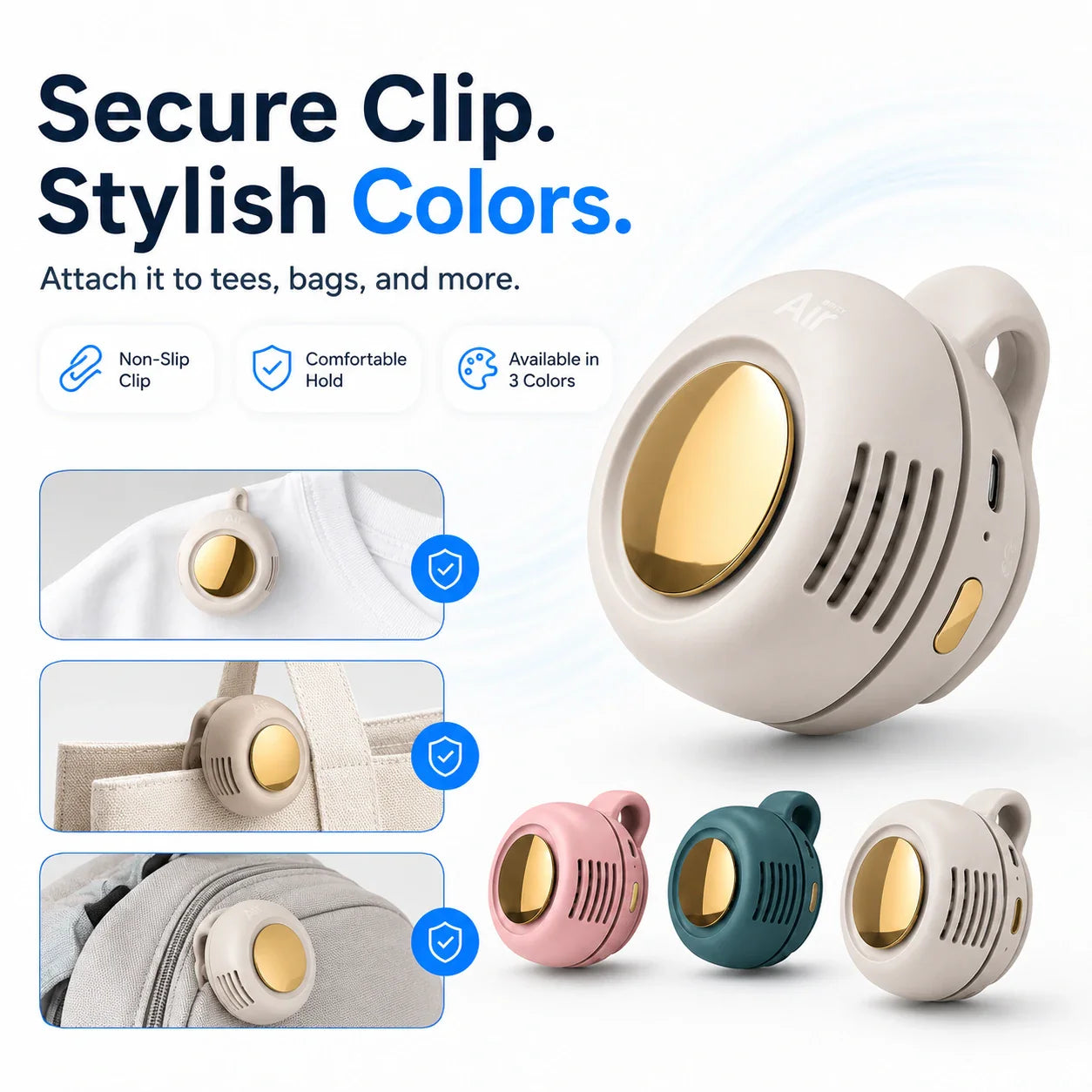 No-Sweat Wearable Cooling Fan | Ultralight 360° Clip-On AC to Save Your Makeup ✨