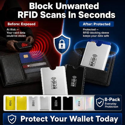 Stop Digital Pickpockets | Ultra-Slim RFID Blocking Card Sleeves 🚫