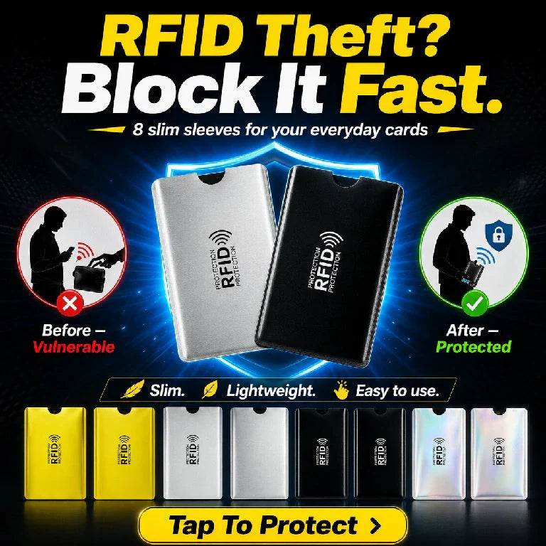 Stop Digital Pickpockets | Ultra-Slim RFID Blocking Card Sleeves 🚫