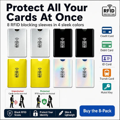 Stop Digital Pickpockets | Ultra-Slim RFID Blocking Card Sleeves 🚫