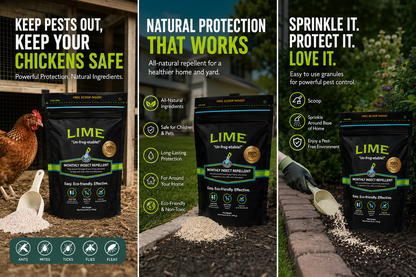 First Saturday Lime™ Monthly Insect Repellent | Maximum Strength Yard & Coop Protection