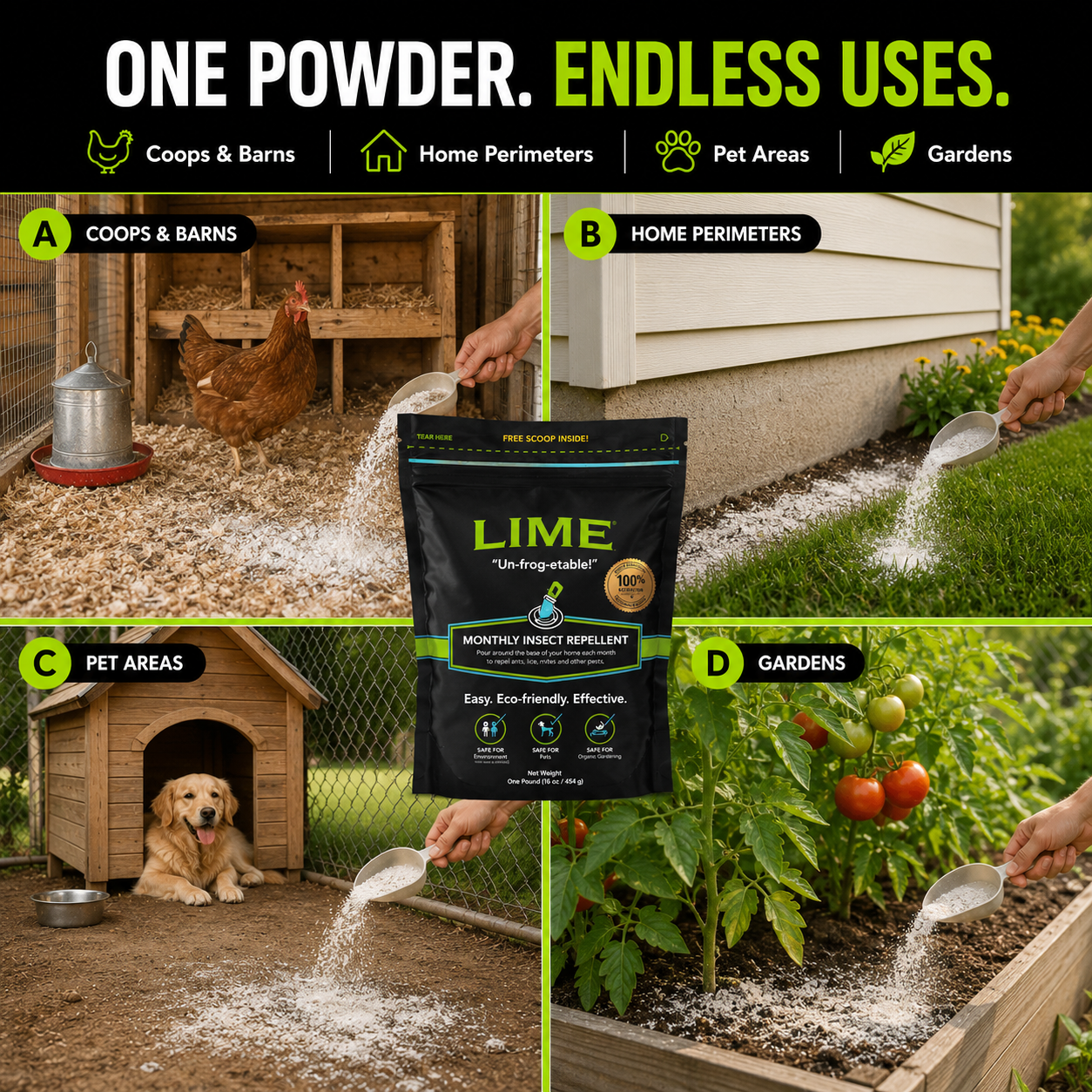 First Saturday Lime™ Monthly Insect Repellent | Maximum Strength Yard & Coop Protection