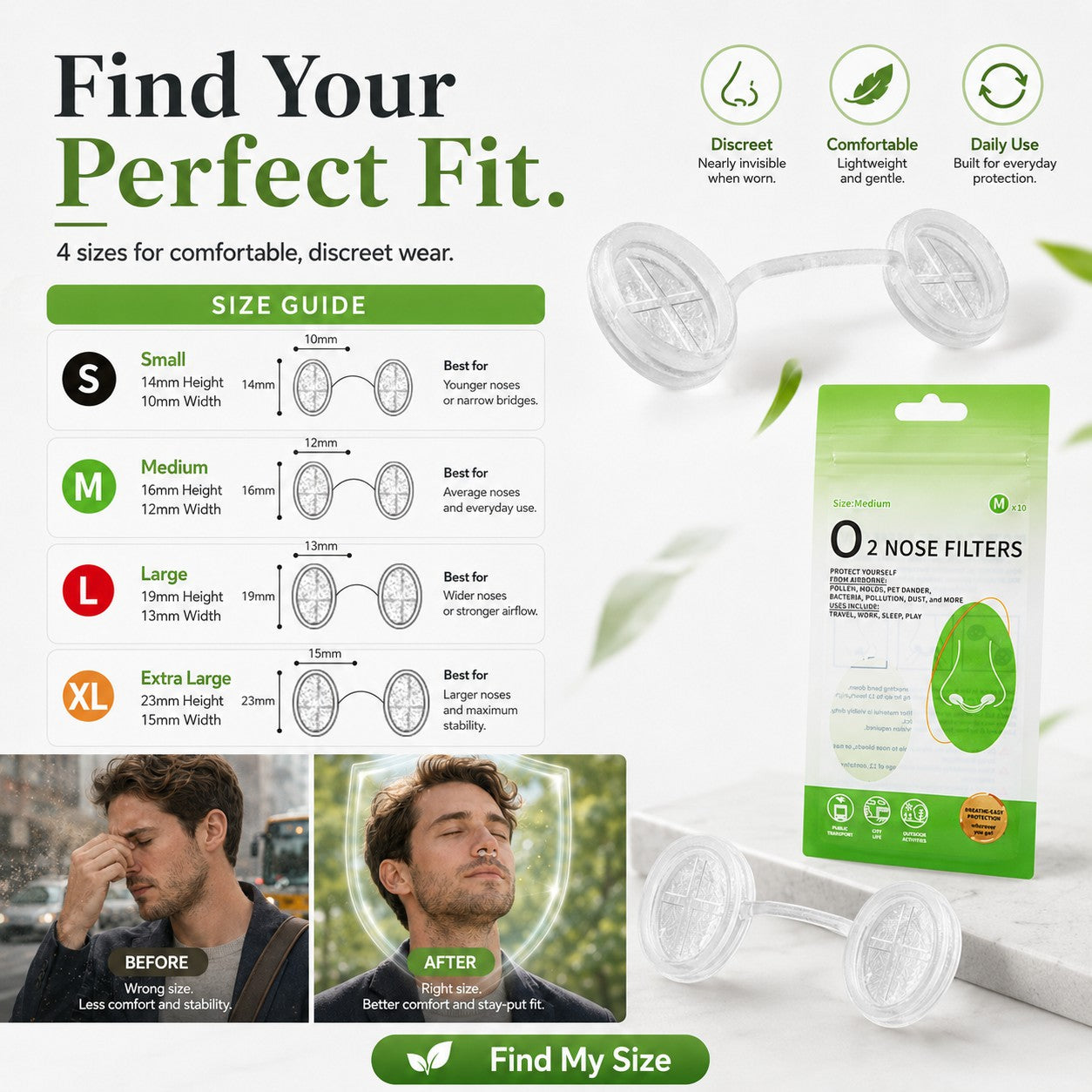 Invisible Nose Filters — Block Heavy Dust. No Sweaty Masks. Work & Breathe Easy