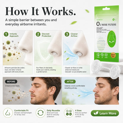 Invisible Nose Filters — Block Heavy Dust. No Sweaty Masks. Work & Breathe Easy
