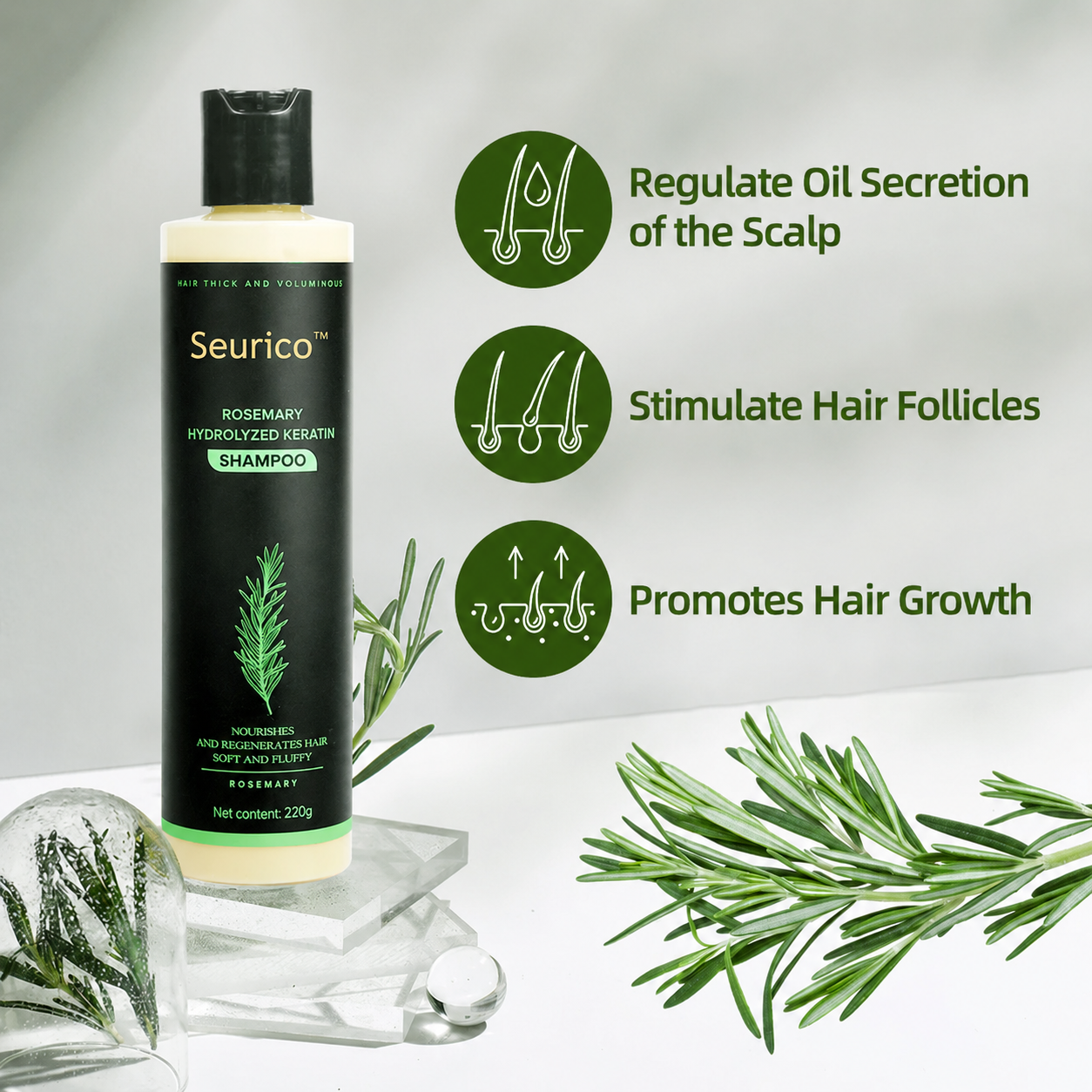 Seurico™ Rosemary Shampoo | Hair Growth & Anti-Dandruff Scalp Treatment