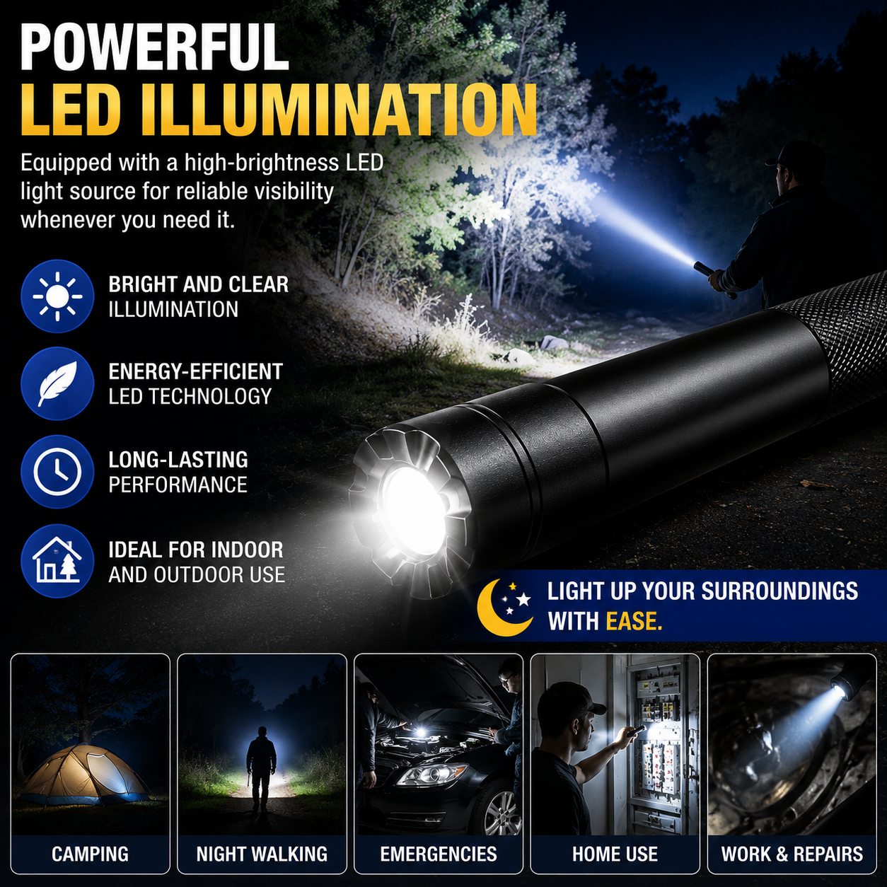 🔦🔥LED Flashlight Baseball Baton For Self Defense & Night Safety