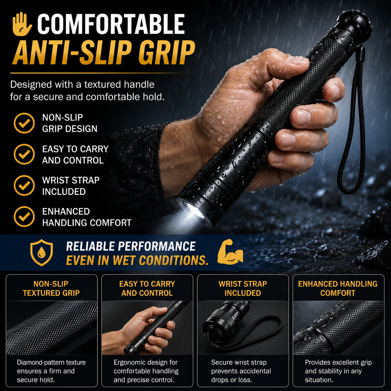🔦🔥LED Flashlight Baseball Baton For Self Defense & Night Safety