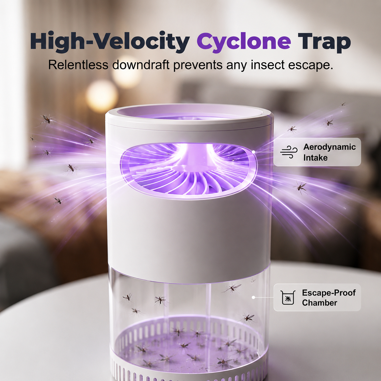Whisper-Quiet UV Mosquito Trap | Chemical-Free Indoor Protection
