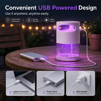 Whisper-Quiet UV Mosquito Trap | Chemical-Free Indoor Protection