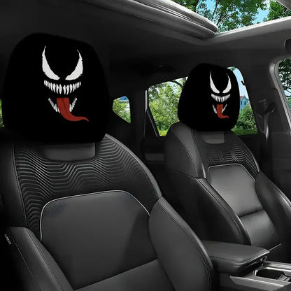 Funny Cartoon Car Headrest Covers – 2PCS Universal Fit