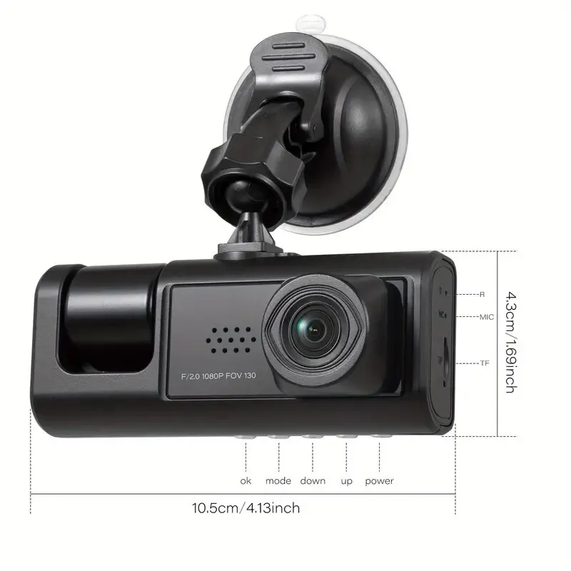 Seurico™ 🚘Drei-Kanal Dash Cam mit IR Nachtsicht und G-Sensor 📸
