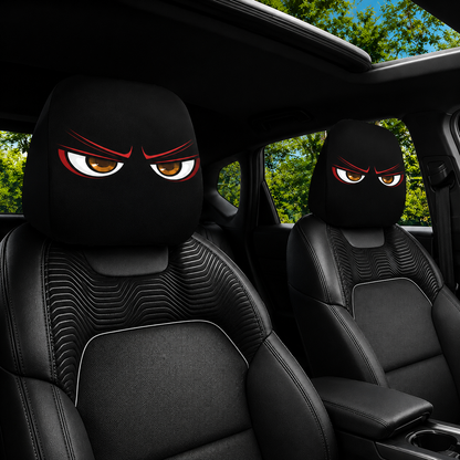 Funny Cartoon Car Headrest Covers – 2PCS Universal Fit