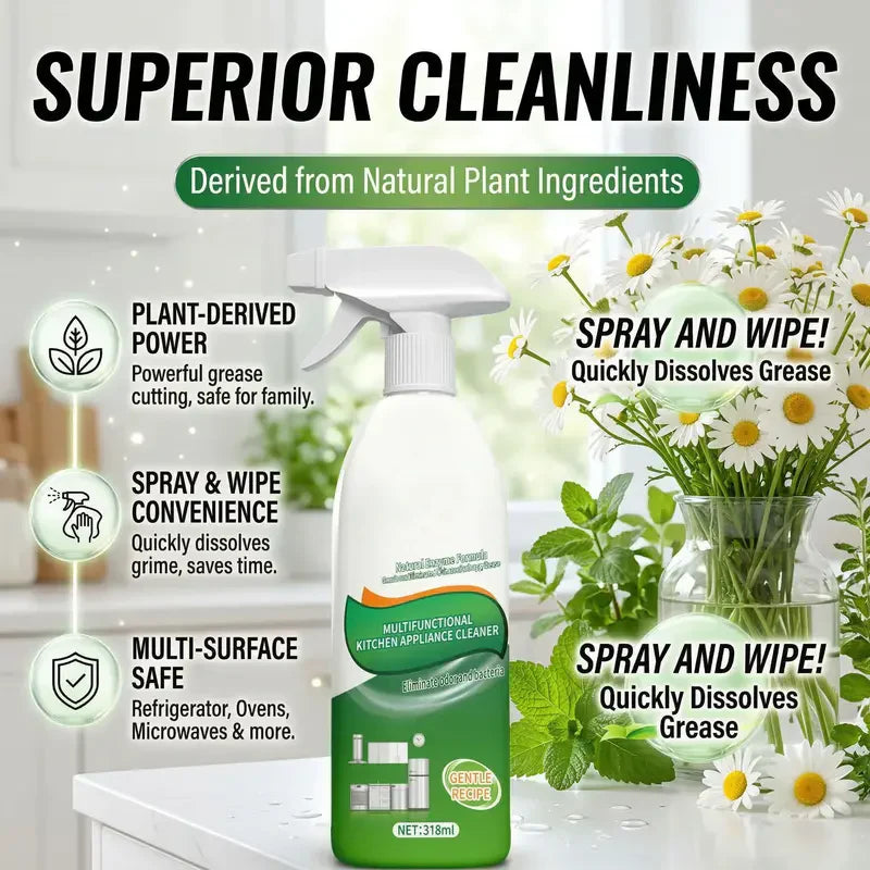 Natural Enzyme Formula Kitchen Cleaning Spray - Fast-Acting Household Grease