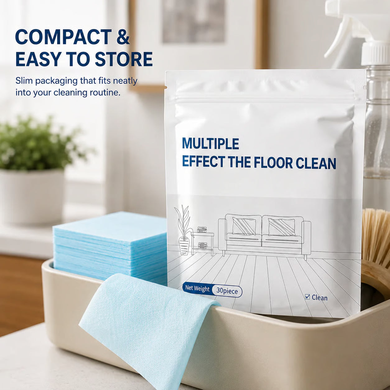 🔥Multi-Surface Floor Cleaning Sheets | Antibacterial & Streak-Free (30-Pack)