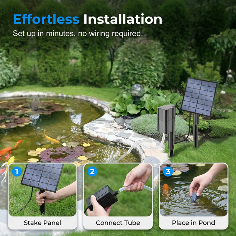 🥳 HOT SALE 2026 🥳 💞 50,000+ SOLD! Solar Fish Pond Aerator with Air Pump for Ponds Outdoor