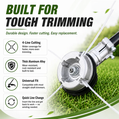 ⚙️ 50% OFF NOW! 🌿 Aluminum Trimmer Head – 4-Line Cutting & Universal Fit – Heavy-Duty & Easy Line Replacement 🏡