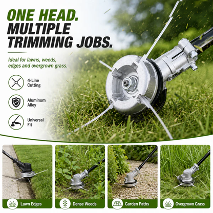 ⚙️ 50% OFF NOW! 🌿 Aluminum Trimmer Head – 4-Line Cutting & Universal Fit – Heavy-Duty & Easy Line Replacement 🏡