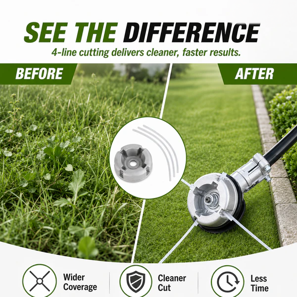 ⚙️ 50% OFF NOW! 🌿 Aluminum Trimmer Head – 4-Line Cutting & Universal Fit – Heavy-Duty & Easy Line Replacement 🏡