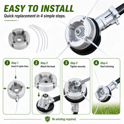 ⚙️ 50% OFF NOW! 🌿 Aluminum Trimmer Head – 4-Line Cutting & Universal Fit – Heavy-Duty & Easy Line Replacement 🏡