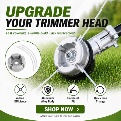⚙️ 50% OFF NOW! 🌿 Aluminum Trimmer Head – 4-Line Cutting & Universal Fit – Heavy-Duty & Easy Line Replacement 🏡