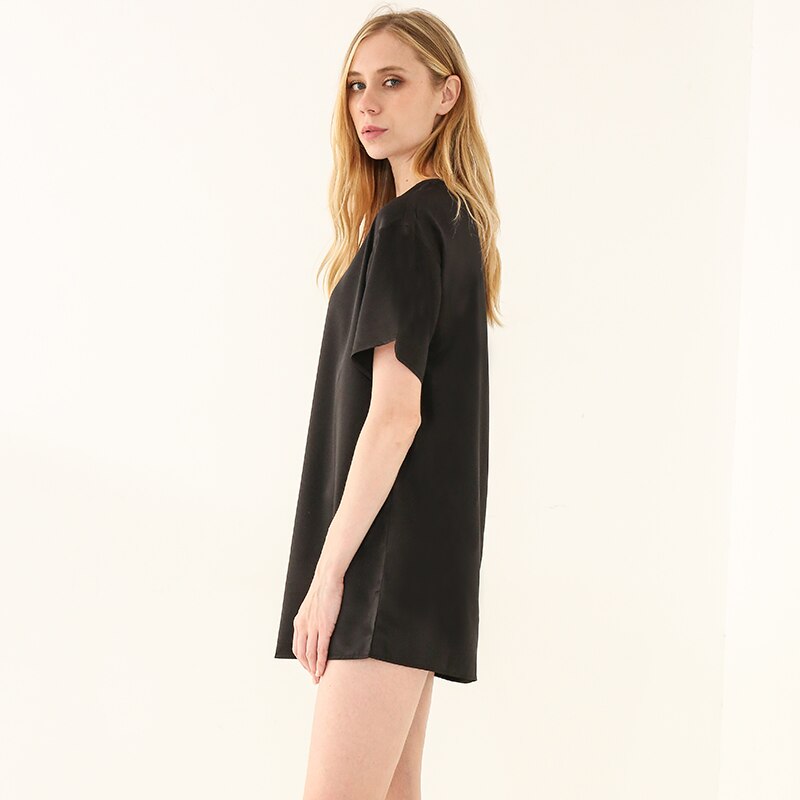 Oversize Satin Women Long T-Shirts Fashion Casual Loose Short Sleeve Streetwear Tops Women's Clothing