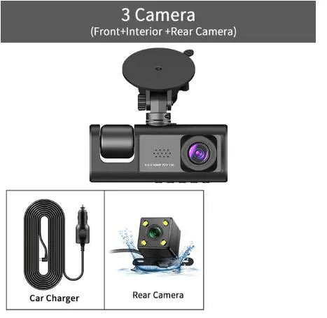 Seurico™ Drei-Kanal Dash Cam mit IR Nachtsicht und G-Sensor