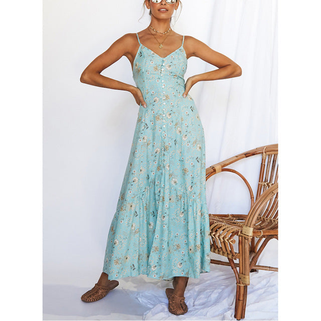 Midi Dress Women Summer Beach Dress Femme Casual Clothing Robe Backless Snake Print Chiffon Dress Lady Chic Elegant Dress 2020